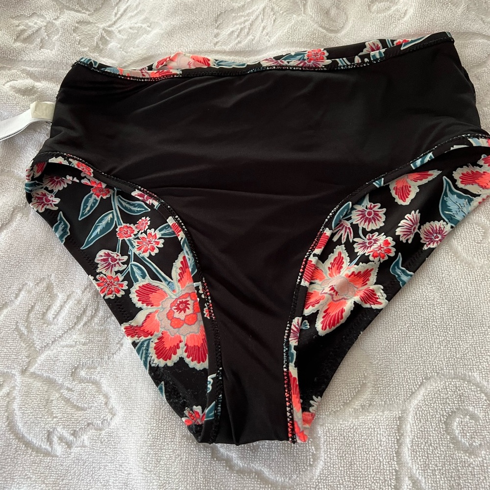 🌟3 for $25🌟 Old Navy Floral Hipster High Cut Swim Bottoms- Black/Pink/Coral/Blu - Picture 12 of 13